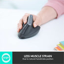 Logitech MX Vertical Wireless Mouse - Ergonomic Design Reduces Muscle Strain, Rechargeable, Graphite