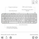 Logitech MX Keys S Wireless Keyboard, Low Profile, Fluid Precise Quiet Typing, USB C Rechargeable, Pale Gray