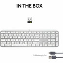 Logitech MX Keys S Wireless Keyboard, Low Profile, Fluid Precise Quiet Typing, USB C Rechargeable, Pale Gray