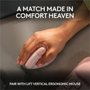 Logitech Wave Keys Wireless Ergonomic Keyboard with Cushioned Palm Rest, Comfortable Natural Typing, Easy-Switch, Rose