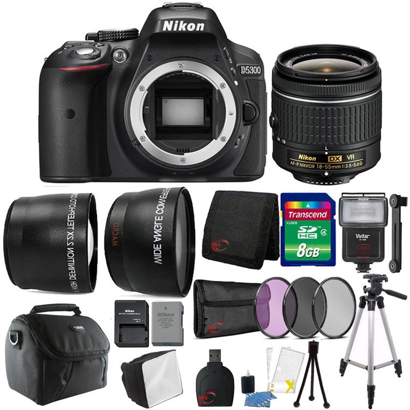 Nikon D5300 24.2MP DSLR Camera with 18-55mm Lens and Accessory Kit