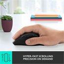 Logitech M705 Marathon Wireless Mouse, 2.4 GHz USB Unifying Receiver, 1000 DPI, 5-Programmable Buttons, Black