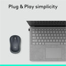 Logitech M185 Wireless Mouse, 2.4GHz with USB Mini Receiver, 1000 DPI Optical Tracking, Swift Grey