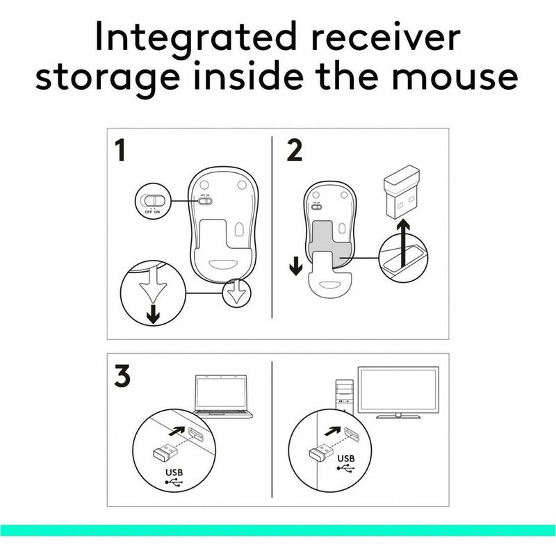 Logitech M185 Wireless Mouse, 2.4GHz with USB Mini Receiver, 1000 DPI Optical Tracking, Swift Grey