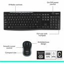 Logitech MK270 Wireless Keyboard and Mouse Combo for Windows, 2.4 GHz Wireless, Compact Mouse, 8 Multimedia and Shortcut Keys, 2-Year Battery Life, for PC, Laptop