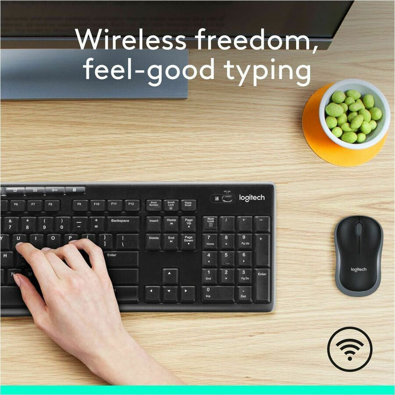 Logitech MK270 Wireless Keyboard and Mouse Combo for Windows, 2.4 GHz Wireless, Compact Mouse, 8 Multimedia and Shortcut Keys, 2-Year Battery Life, for PC, Laptop