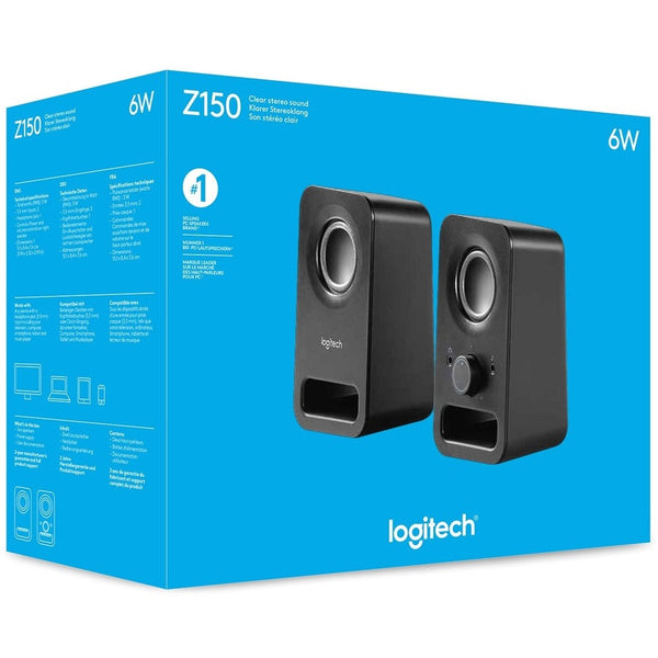 Logitech Multimedia Speakers Z150 with Clear Stereo Sound (Midnight Black, 3W RMS)