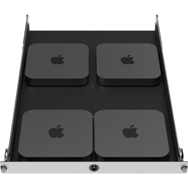 Rack Solutions 1U Mini Rack Tool-less Dry Sliding Shelf for Four Apple Mac Mini