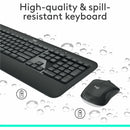 Logitech MK540 Advanced Wireless Keyboard and Mouse Combo for Windows, 2.4 GHz Unifying USB-Receiver, Multimedia Hotkeys, 3-Year Battery Life, for PC, Laptop