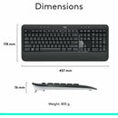 Logitech MK540 Advanced Wireless Keyboard and Mouse Combo for Windows, 2.4 GHz Unifying USB-Receiver, Multimedia Hotkeys, 3-Year Battery Life, for PC, Laptop