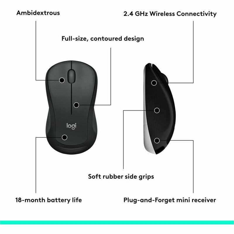 Logitech MK540 Advanced Wireless Keyboard and Mouse Combo for Windows, 2.4 GHz Unifying USB-Receiver, Multimedia Hotkeys, 3-Year Battery Life, for PC, Laptop