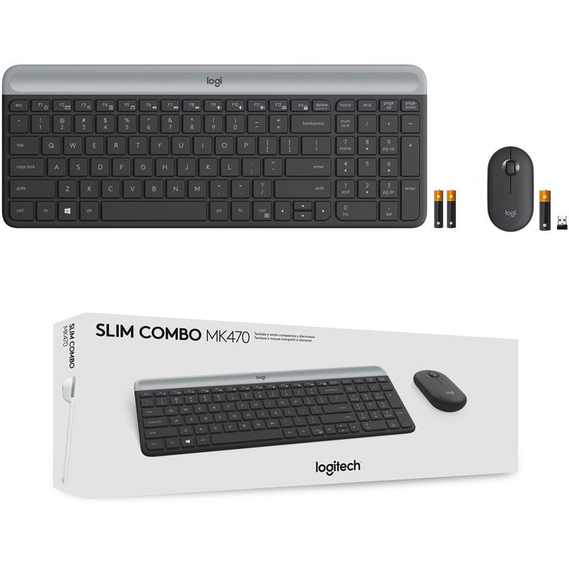 Logitech MK470 Slim Wireless Keyboard and Mouse Combo - Modern Compact Layout, Ultra Quiet - Off White