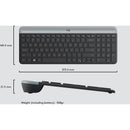 Logitech MK470 Slim Wireless Keyboard and Mouse Combo - Modern Compact Layout, Ultra Quiet - Off White