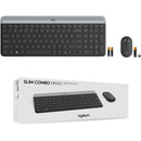 Logitech MK470 Slim Wireless Keyboard and Mouse Combo - Modern Compact Layout, Ultra Quiet - Off White