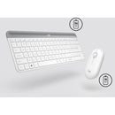 Logitech MK470 Slim Wireless Keyboard and Mouse Combo - Modern Compact Layout, Ultra Quiet - Off White