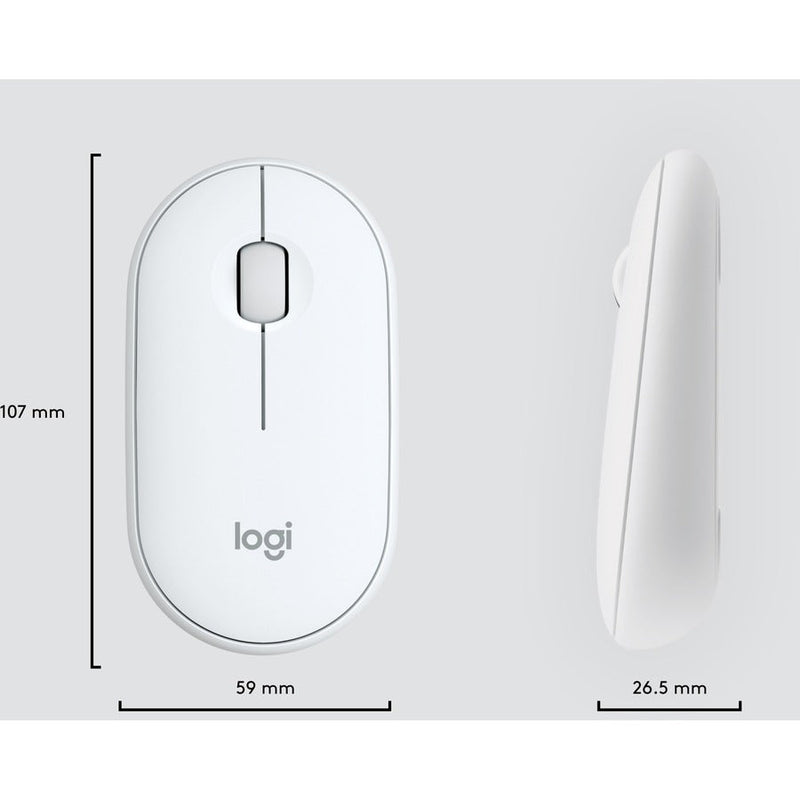 Logitech MK470 Slim Wireless Keyboard and Mouse Combo - Modern Compact Layout, Ultra Quiet - Off White