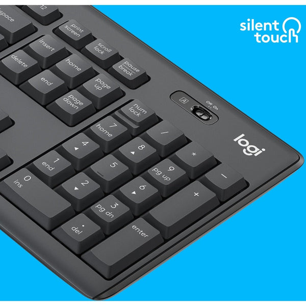 Logitech MK295 Wireless Mouse & Keyboard Combo with SilentTouch Technology, Graphite