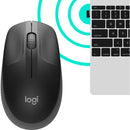 Logitech Wireless Mouse M190 - Full Size Ambidextrous Curve Design, 18-Month Battery with Power Saving Mode, Precise Cursor Control & Scrolling, Wide Scroll Wheel, Thumb Grips (Charcoal)