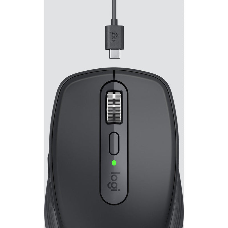 Logitech MX Anywhere 3 Compact Performance Mouse, Wireless, Comfort, Fast Scrolling, Any Surface, Portable, 4000DPI, Customizable Buttons, USB-C, Bluetooth, Apple Mac, iPad, Windows PC, Linux, Chrome (Black)