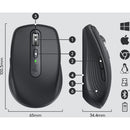 Logitech MX Anywhere 3 Compact Performance Mouse, Wireless, Comfort, Fast Scrolling, Any Surface, Portable, 4000DPI, Customizable Buttons, USB-C, Bluetooth, Apple Mac, iPad, Windows PC, Linux, Chrome (Black)