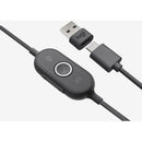 Logitech Zone 750 Wired On-Ear Headset with advanced noise-canceling microphone, simple USB-C and included USB-A adapter, plug-and-play compatibility for all devices