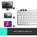 Logitech MX Keys Mini Minimalist Wireless Illuminated Keyboard, Compact, Bluetooth, USB-C, Pale Gray