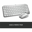 Logitech MX Keys Mini Minimalist Wireless Illuminated Keyboard, Compact, Bluetooth, USB-C, Pale Gray