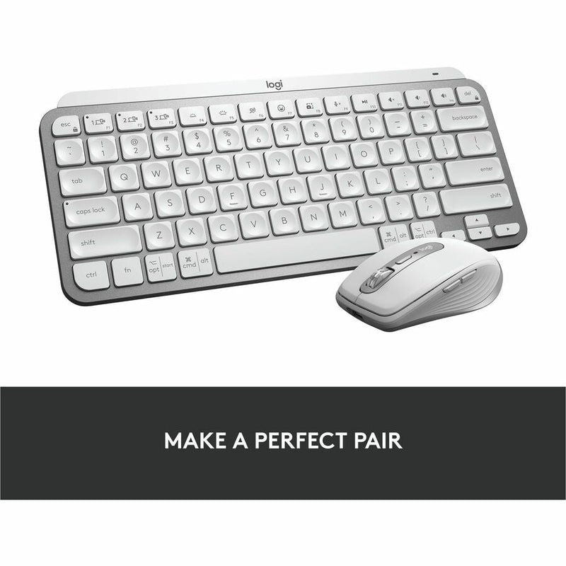 Logitech MX Keys Mini Minimalist Wireless Illuminated Keyboard, Compact, Bluetooth, USB-C, Pale Gray