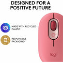 Logitech POP Mouse, Wireless Mouse with Customizable Emojis, SilentTouch Technology, Precision/Speed Scroll, Rose
