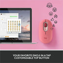 Logitech POP Mouse, Wireless Mouse with Customizable Emojis, SilentTouch Technology, Precision/Speed Scroll, Rose