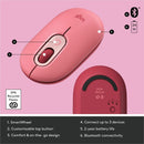 Logitech POP Mouse, Wireless Mouse with Customizable Emojis, SilentTouch Technology, Precision/Speed Scroll, Rose