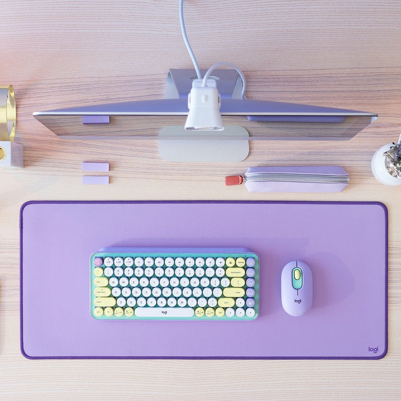 Logitech Desk Mat - Studio Series, Multifunctional Large Desk Pad, Anti-slip Base, Spill-resistant Durable Design, Lavender