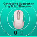Logitech Signature M650 Wireless Mouse - For Small to Medium Sized Hands, 2-Year Battery, Silent Clicks, Rose