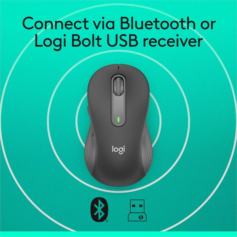 Logitech Signature M650 L Full Size Wireless Mouse - For Large Sized Hands, 2-Year Battery, Silent Clicks, Graphite