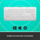 Logitech Signature K650 Comfort Full-Size Wireless Keyboard with Wrist Rest, BLE Bluetooth or Logi Bolt, Off-white