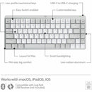 Logitech MX Mechanical Mini for Mac Wireless Illuminated Keyboard, Low-Profile Switches, Tactile Quiet Keys, Pale Gray