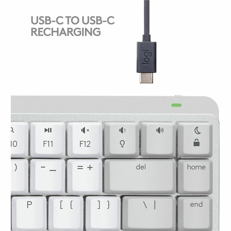 Logitech MX Mechanical Mini for Mac Wireless Illuminated Keyboard, Low-Profile Switches, Tactile Quiet Keys, Pale Gray