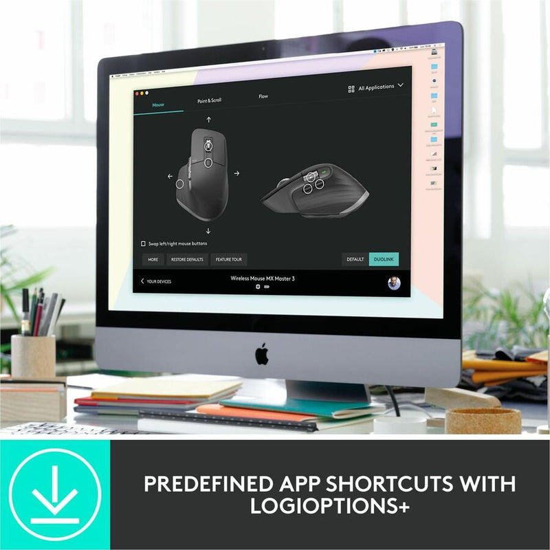 Logitech MX Master 3S for Business, Wireless Mouse with Quiet Clicks, 8K DPI, Logi Bolt USB Receiver, Graphite