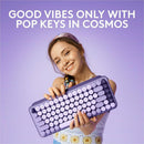 Logitech POP Keys Mechanical Wireless Keyboard with Customizable Emoji Keys, Compact Design, Bluetooth, Cosmos