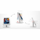 CTA Digital Hyperflex Security Kiosk Stand with Universal Security Enclosure for iPad Mini, Samsung Tab A 8, &amp; More (White)