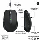 Logitech MX Anywhere 3S Compact Wireless Mouse, Fast Scrolling, 8K DPI Any-Surface Tracking, Quiet Clicks - Black