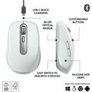 Logitech MX Anywhere 3S Compact Wireless Mouse, Fast Scrolling, 8K DPI Any-Surface Tracking, Quiet Clicks, Pale Gray