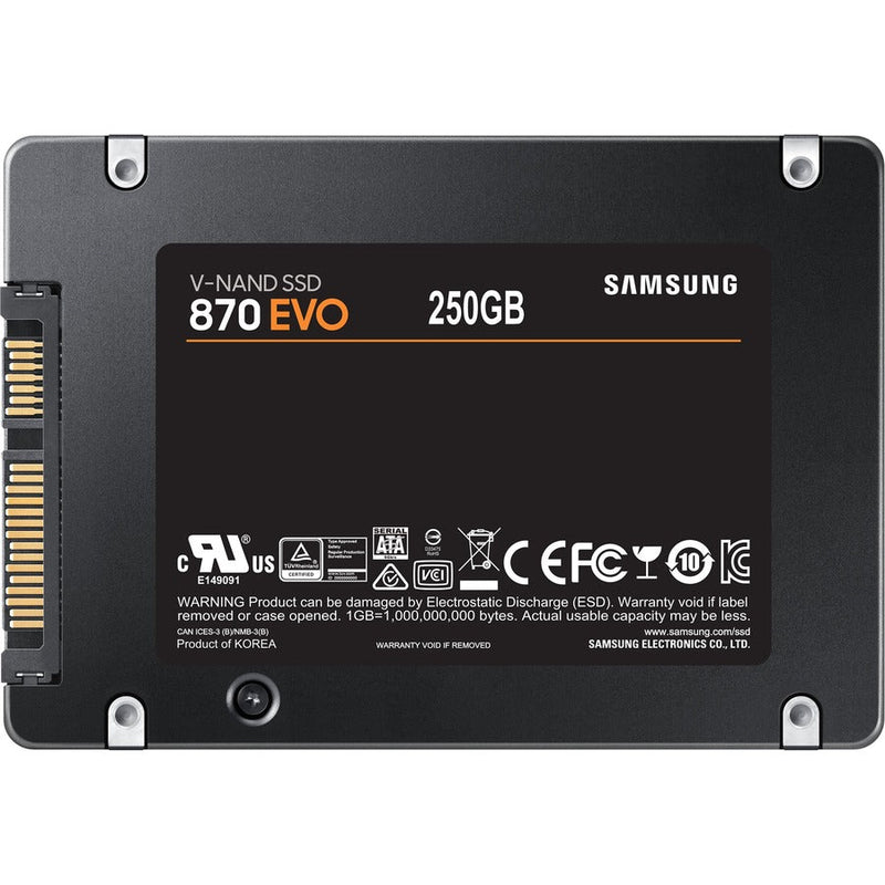 Samsung-IMSourcing 870 EVO MZ-77E250BW 250 GB Solid State Drive - 2.5" Internal - SATA (SATA/600) - Black