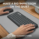Logitech Pebble 2 Combo, Wireless Keyboard and Mouse, Quiet and Portable, Customizable, Logi Bolt, Tonal Graphite