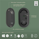 Logitech Pebble 2 Combo, Wireless Keyboard and Mouse, Quiet and Portable, Customizable, Logi Bolt, Tonal Graphite