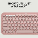 Logitech Pebble 2 Combo, Wireless Keyboard and Mouse, Quiet and Portable, Customizable, Logi Bolt, Tonal Rose
