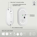 Logitech Pebble 2 Combo, Wireless Keyboard and Mouse, Quiet and Portable, Customizable, Logi Bolt, Bluetooth, Tonal White