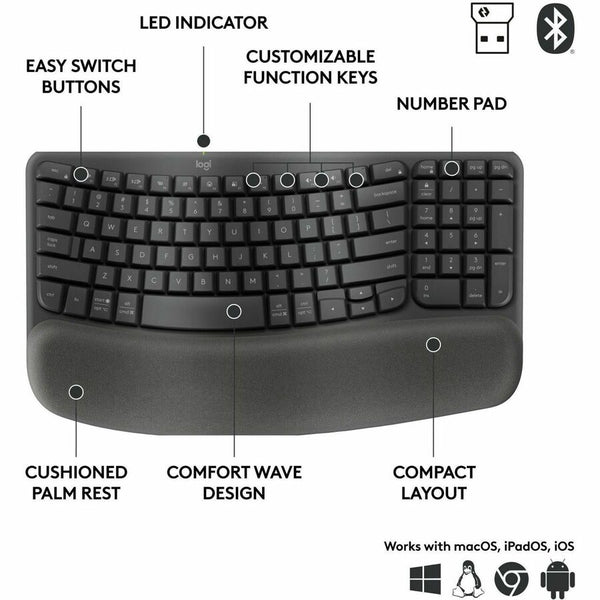 Logitech Wave Keys for Business Ergonomic Keyboard