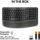 Logitech Wave Keys for Business, Wireless Ergonomic Keyboard with Cushioned Palm Rest, Logi Bolt, Graphite