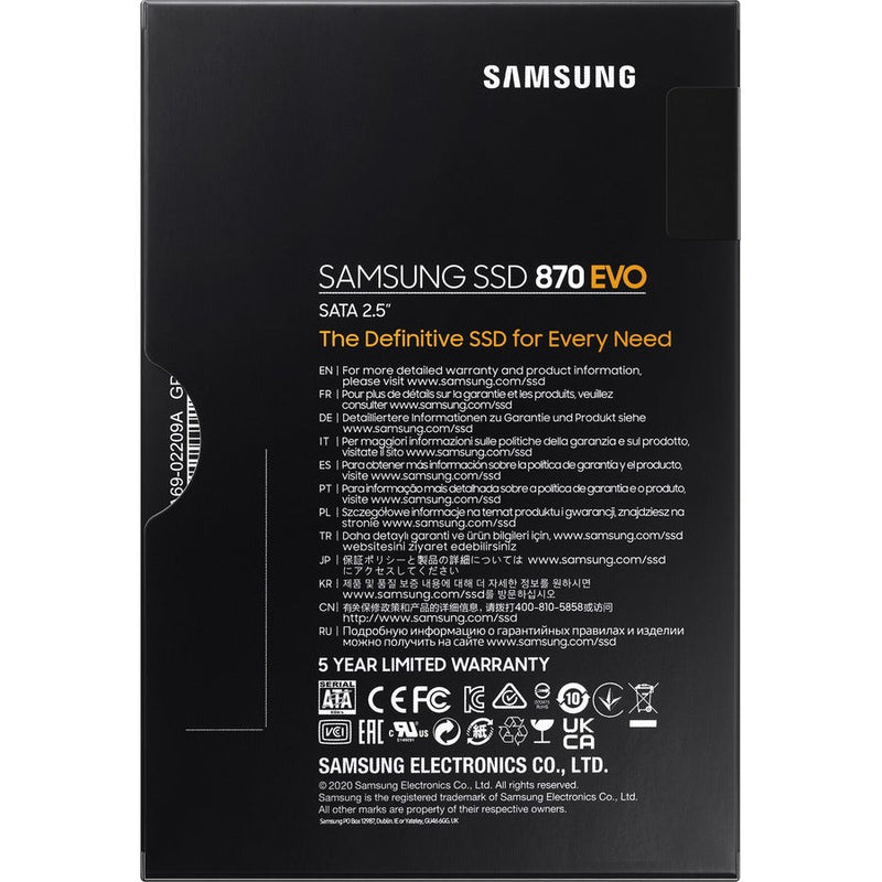 Samsung-IMSourcing 870 EVO MZ-77E1T0BW 1 TB Solid State Drive - 2.5" Internal - SATA (SATA/600) - Black